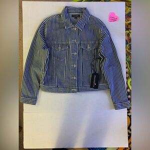 SOLD - Striped jeans jacket